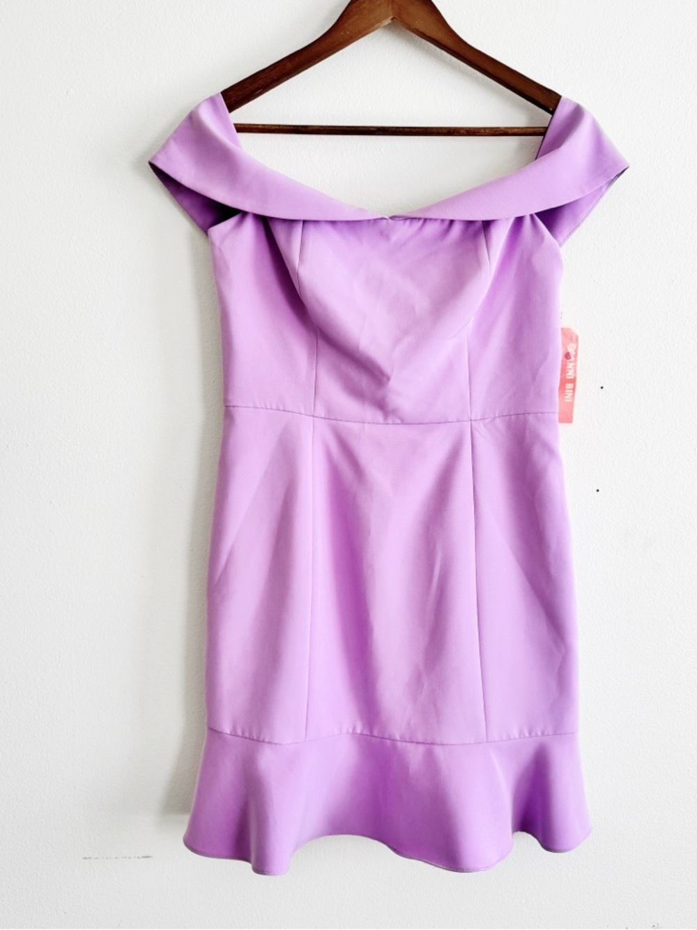 Gianni Bini Lavender Off-Shoulder Dress size 6 NWT